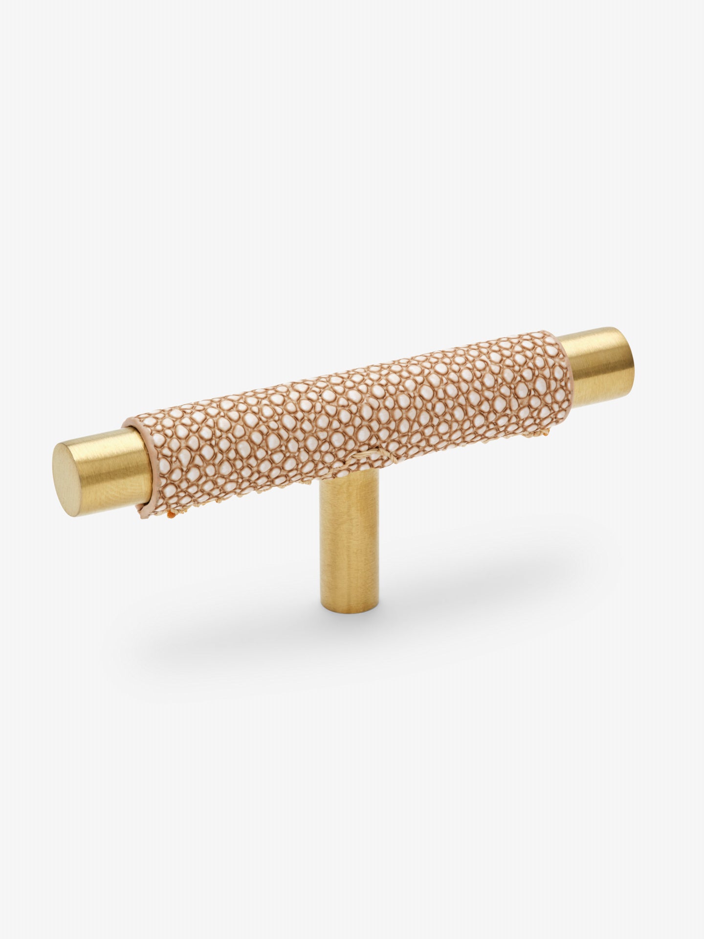  T-bar handle - Brushed brass with beige