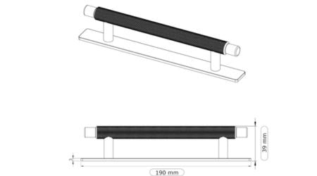 spec image of handle with specific measurements length and heightth