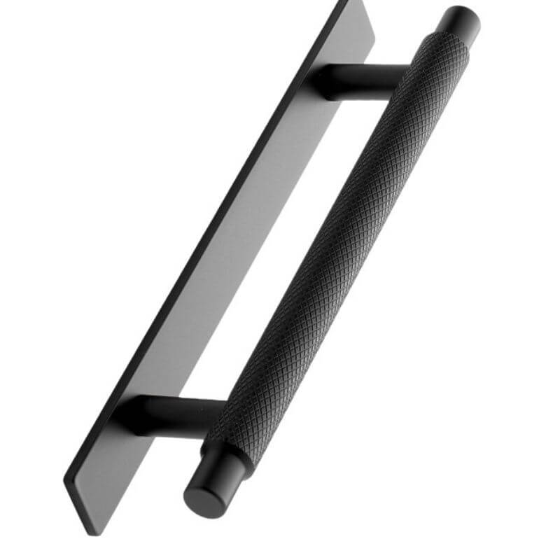 Matt Black Kitchen Cabinet Handle with Back Plate